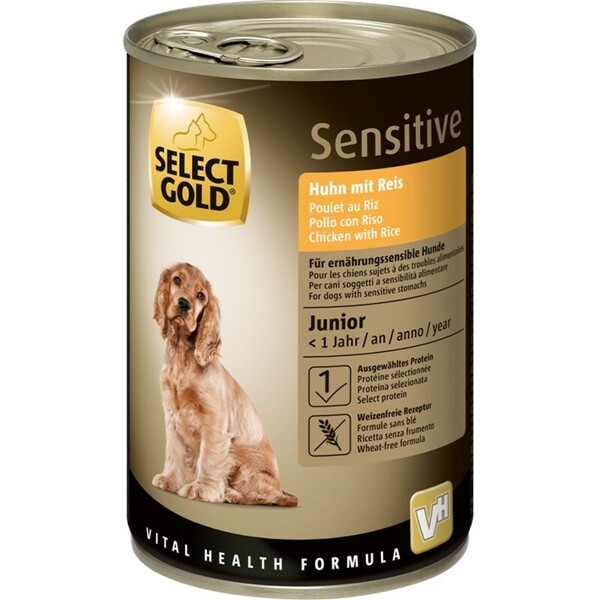 Bild 1 von SELECT GOLD Sensitive Junior Huhn & Reis 12x400 g