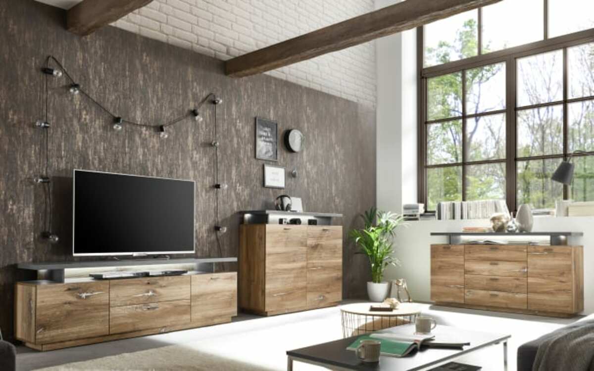 Bild 2 von Lowboard Kingston, Flagstaff-Nachbildung/anthrazit