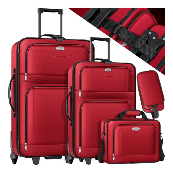 Bild 1 von KESSER® 4tlg Trolley Kofferset   Reisekoffer Set  mit Rollen   Komplettes Business 4er Set   S M L XL   Netzfach   Rollen   Teleskopgriff   Koffer Reisetaschen Stoffkoffer   Handgepäck