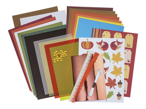 crelando® Herbst Bastelset, mit verschiedenen Karton- und Papiersorten