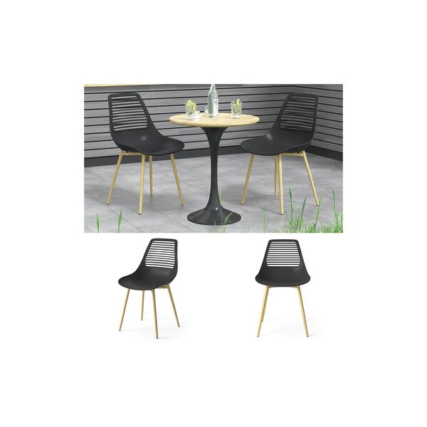 Bild 1 von OK-Living Gartenstuhl Terrassenstuhl Balkonstuhl Klaas Schwarz Sitzschale Stuhl