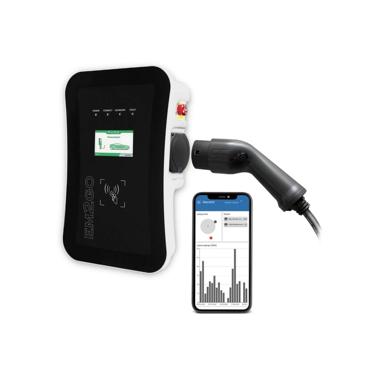 Bild 1 von EM2GO intelligente EV Wallbox 11kW OCPP Backend KfW förderfähig
