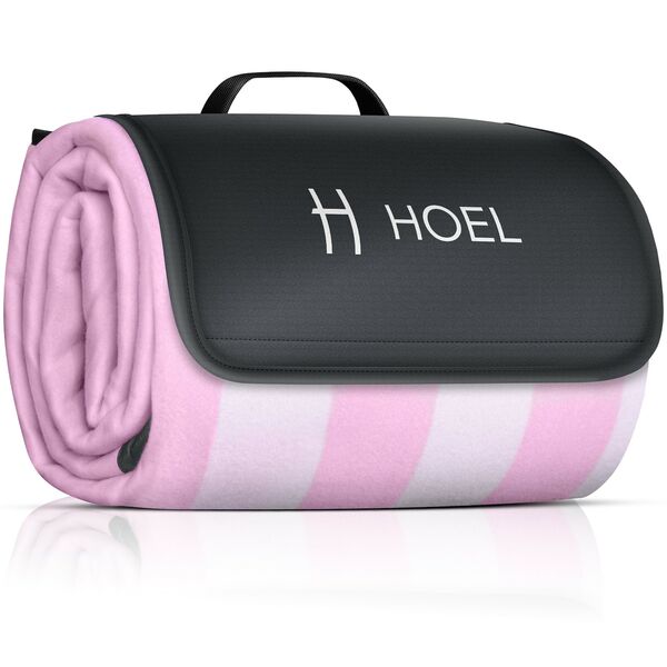 Bild 1 von HOEL® Picknickdecke 200x200 cm wasserdicht + isoliert - Strandmatte gepolstert XXL - Picknickdecken - Outdoor Stranddecke für Picknick Camping Strand - Picnic Blanket - Rosa