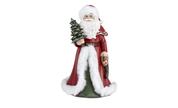 Bild 1 von Weihnachtsfigur Weihnachtsmann rot Polyresin (Kunstharz), Polyester Maße (cm): B: 14 H: 23 T: 12 Dekoration