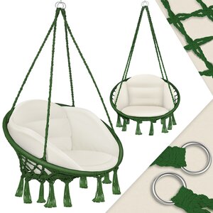 KESSER® Hängesessel mit Kissen - Chill Hängestuhl zum Aufhängen für Erwachsene & Kinder Hängematte bis 150 kg Hängesitz Aufhängung Indoor & Outdoor Wohn & Garten Terrasse