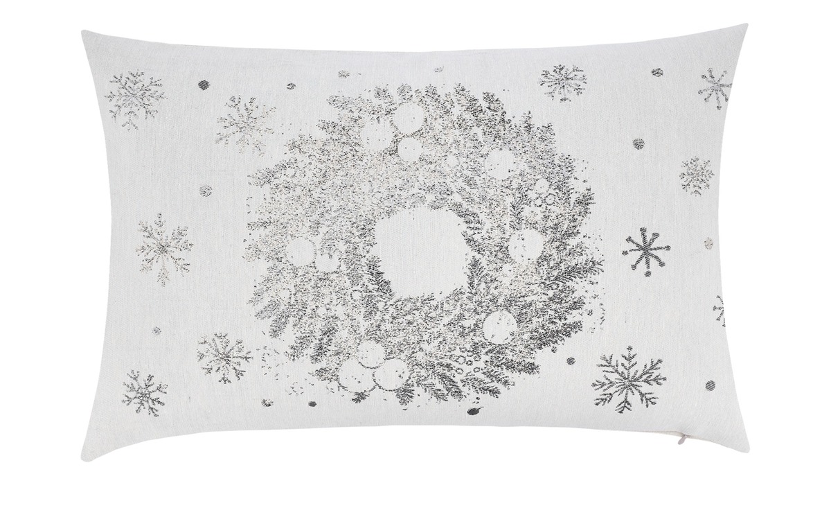 Bild 1 von como Kissen  Weihnachtskranz weiß Maße (cm): B: 30 Heimtextilien