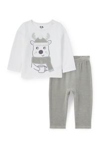 C&A Baby-Winterpyjama-2 teilig, Weiß, Größe: 68