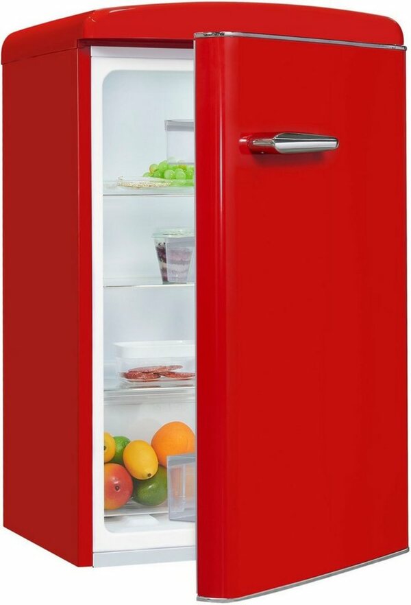 Bild 1 von exquisit Kühlschrank RKS120-V-H-160F rot, 89,5 cm hoch, 55 cm breit