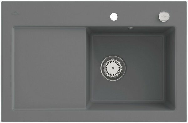 Bild 1 von Villeroy & Boch Küchenspüle Subway 45, rechteckig, 78/20 cm, vorgebohrt mit 2 Hahnlöchern, Inkl. Ablaufgarnitur mit Excenterbetätigung, aus Keramik, 780 x 510 mm, mit CeramicPlus