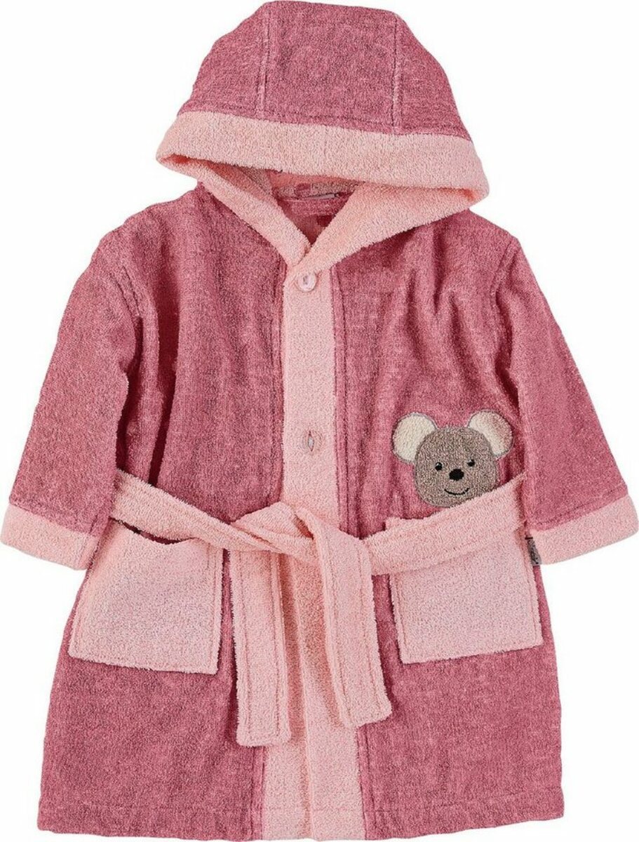 Bild 1 von Sterntaler® Bademantel Mabel, Langform, Webfrottier, Kapuze, Gürtel, mit Kapuze und zwei Einschubtaschen vorne