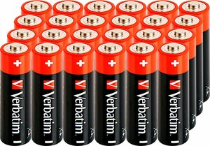 Verbatim 24er Pack Alkaline, Mignon, AA, LR06, 1.5V, Retail Box Batterie, (24 St)
