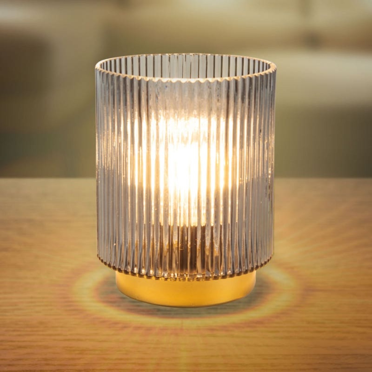 Bild 1 von LED-Glas-Tischlicht mit Timerfunktion, ca. 12x12x15cm