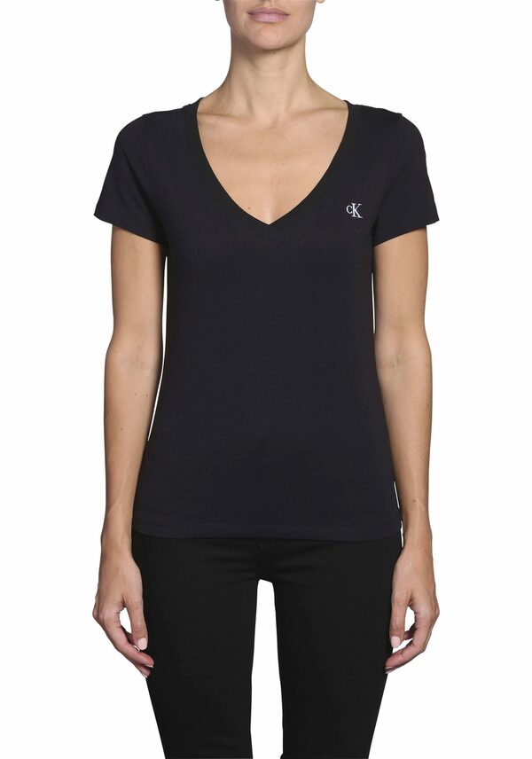Bild 1 von Calvin Klein Jeans V-Shirt CK EMBROIDERY STRETCH V-NECK (1-tlg) mit kleiner Calvin Klein Logo-Stickerei auf Brusthöhe