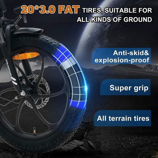 Bild 2 von COLORWAY E-Bike mit Tasche 20 Zoll x 3 Fat Luftreifen Faltrad, 36 V/15 Ah StVZO