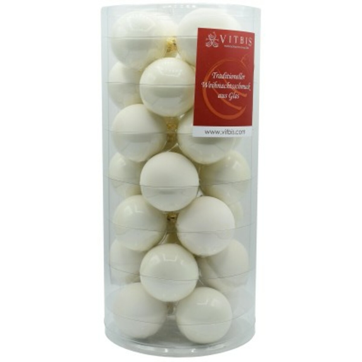 Bild 1 von Vitbis Weihnachtskugel - Set 28 teilig Ø 6 cm Weiß