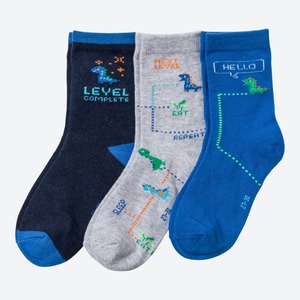 Kinder-Jungen-Socken mit unterschiedlichen Designs, 3er-Pack