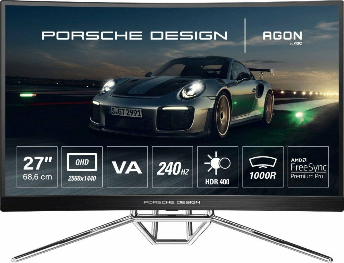 Bild 1 von AOC PD27 Curved-Gaming-Monitor (68,6 cm/27 ", 2560 x 1440 px, QHD, 0,5 ms Reaktionszeit, 240 Hz, VA LCD)