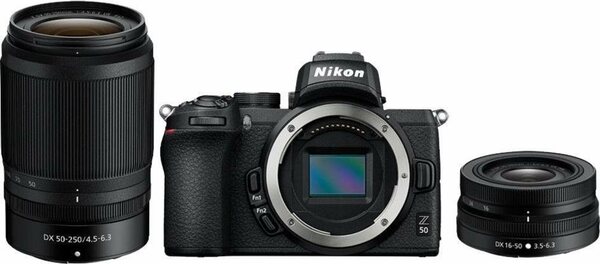 Bild 1 von Nikon Z50 DX 16-50mm VR + DX 50-250mm Systemkamera (DX 16-50mm 1:3.5-6.3 VR, DX 50-250mm 1:4.5-6.3 VR, 20,9 MP, Bluetooth, WLAN (Wi-Fi)