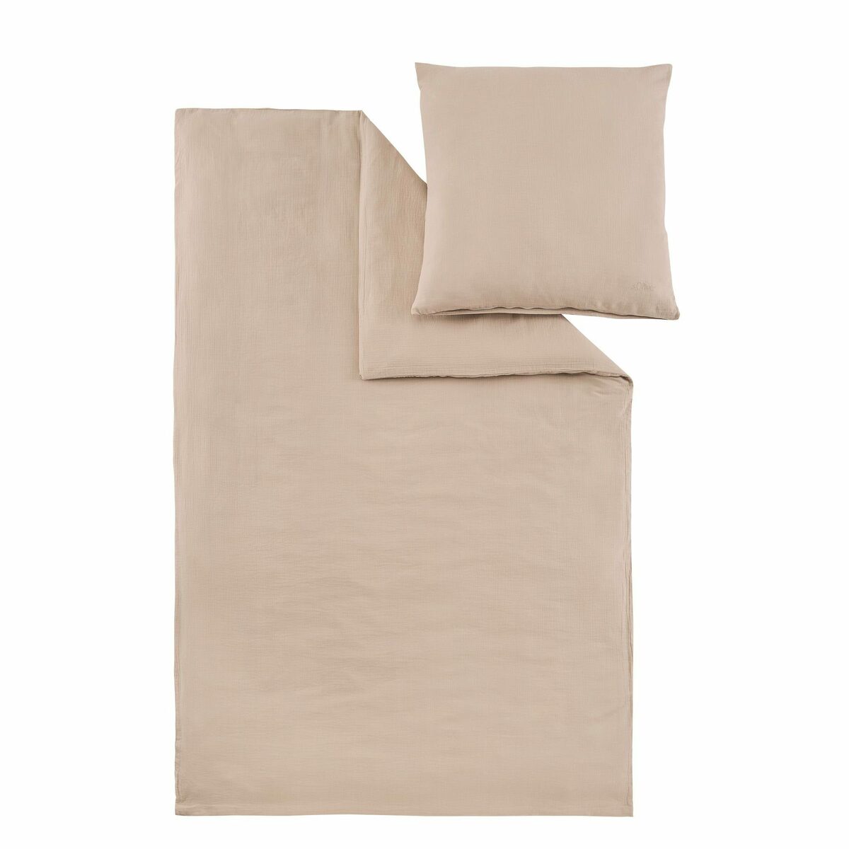 Bild 2 von Bettwäsche Musselinbettwäsche, s.Oliver, Musselin, Markenbettwäsche in moderner Crinkle-Optik mit Logo-Stickerei