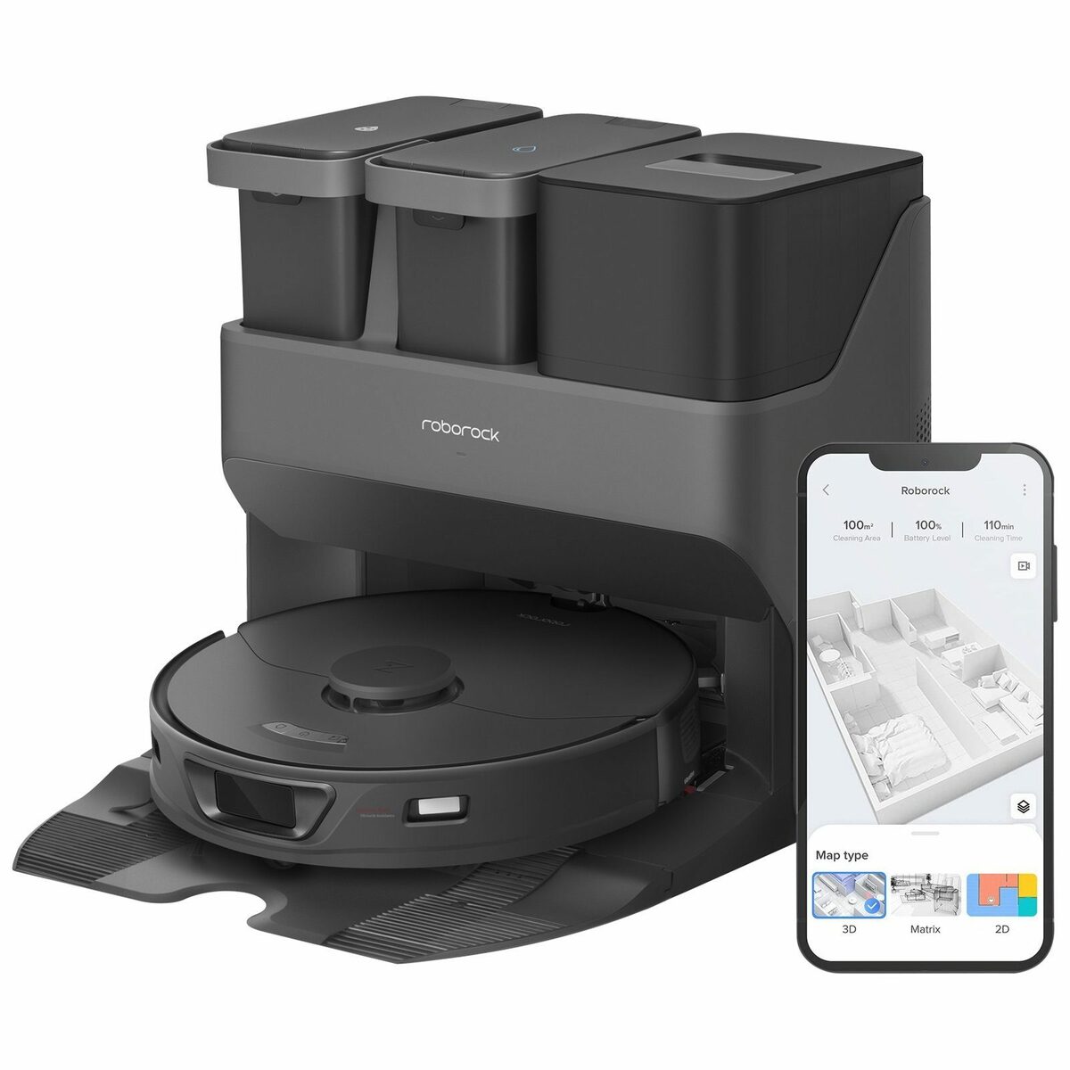 Bild 1 von Roborock Saugroboter S7 Max Ultra, 60,00 W, Selbsttrocknend, Selbstreinigend, Selbstbefüllung, Reaktive Hindernisvermeidung, Teppich-Detektion, Kindersicherung, 3D-Map, App (VS S8 Pro Ultra)