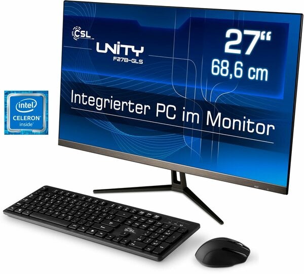 Bild 1 von CSL Unity F27-GLS mit Windows 10 Home All-in-One PC (27 Zoll, Intel® Celeron Celeron® N4120, UHD Graphics 600, 8 GB RAM, 128 GB SSD)