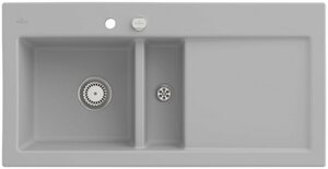 Villeroy & Boch Küchenspüle Subway 60, rechteckig, 100/20 cm, (inklusive Ablaufgarnitur mit Excenterbetätigung), vorgebohrt mit 2 Hähnlöchern, aus Keramik, 1000 x 510 mm, CeramicPlus