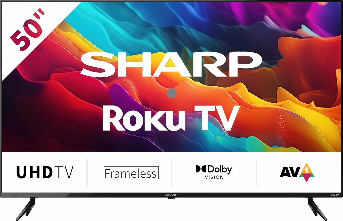Bild 1 von Sharp 50FJ2E LED-Fernseher (126 cm/50 Zoll, 4K Ultra HD, Smart-TV, Roku TV nur in Deutschland verfügbar, Rahmenlos, HDR10, Dolby Digital)