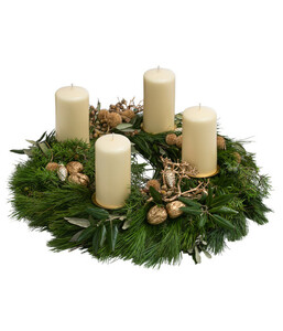 Adventskranz Goldschimmer, ca. Ø45/H25 cm
