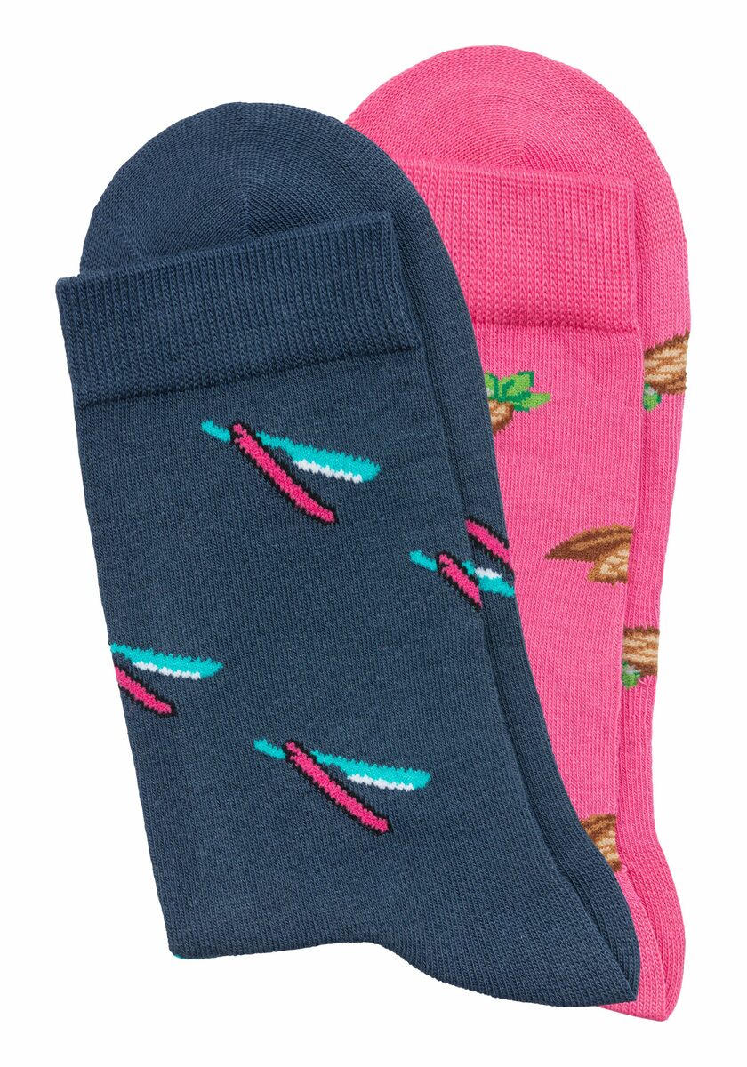 Bild 2 von John Devin Socken (2-Paar) mit bunten eingestrickten Motiven