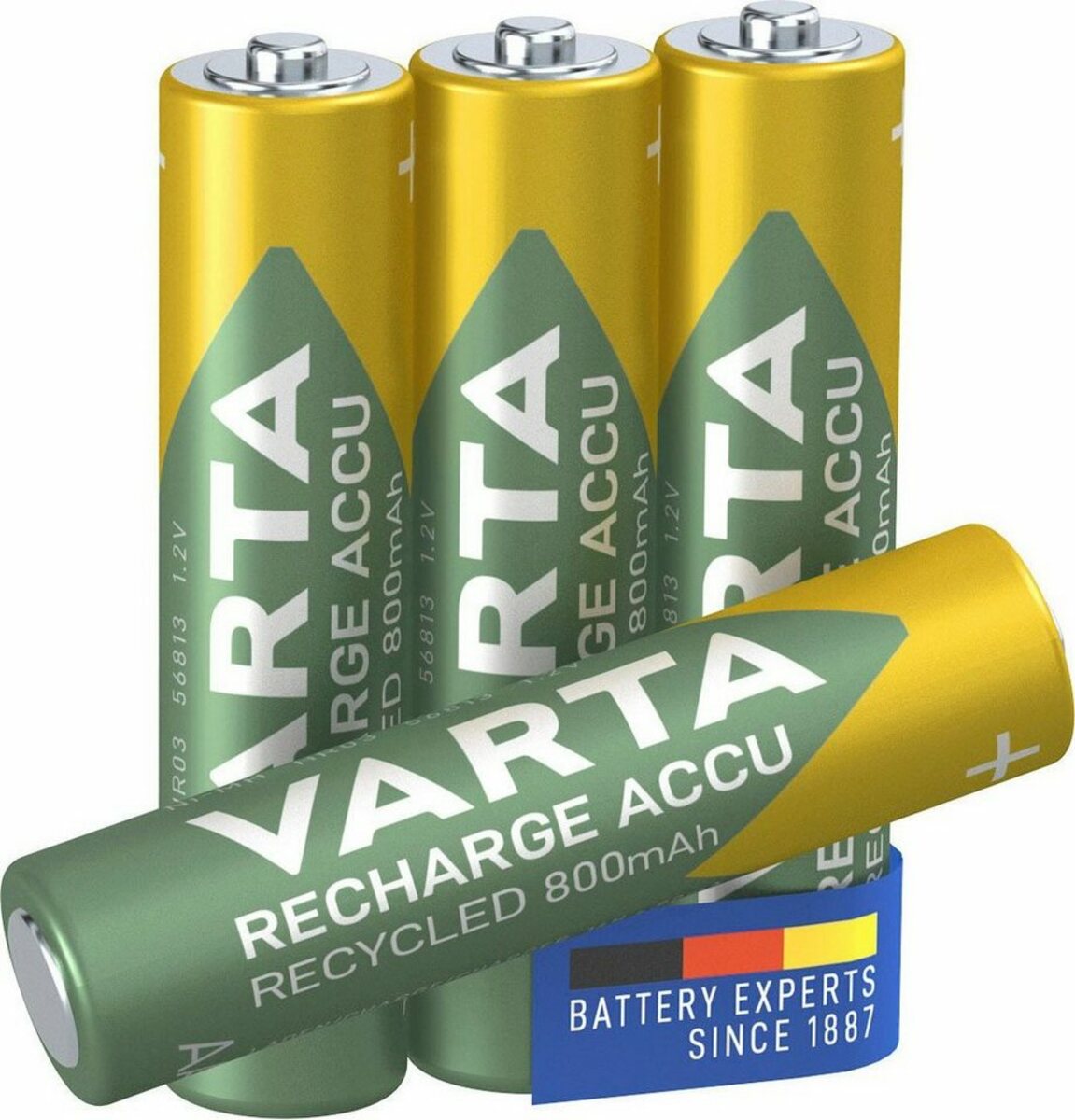 Bild 1 von VARTA wiederauflaudbare Akkus Akku Micro 800 mAh (1,2 V, 4 St), VARTA Recharge Accu Recycled wiederaufladbar