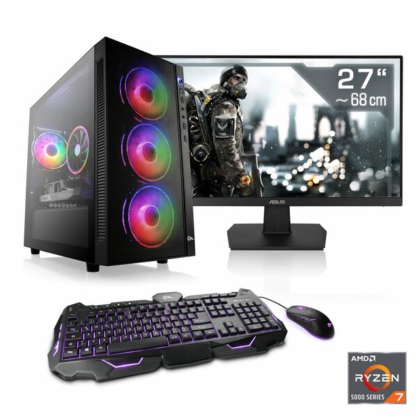 Bild 1 von CSL Sprint V27411 Gaming-PC-Komplettsystem (27", AMD Ryzen 7 5700X, GeForce RTX 4060, 16 GB RAM, 1000 GB SSD)