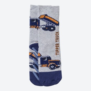 Kinder-Jungen-Anti-Rutsch-Socken mit Lastwagen-Motiv