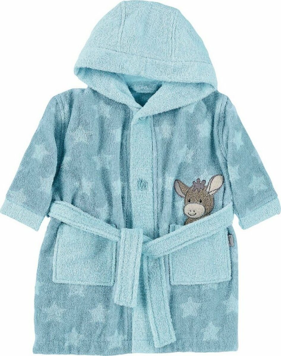 Bild 1 von Sterntaler® Bademantel Emmi, Langform, Webfrottier, Kapuze, Gürtel, mit Kapuze und zwei Einschubtaschen vorne