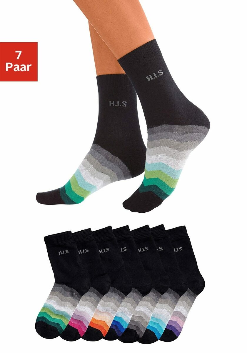 Bild 1 von H.I.S Basicsocken (Set, 7-Paar) mit schwarzem Schaft