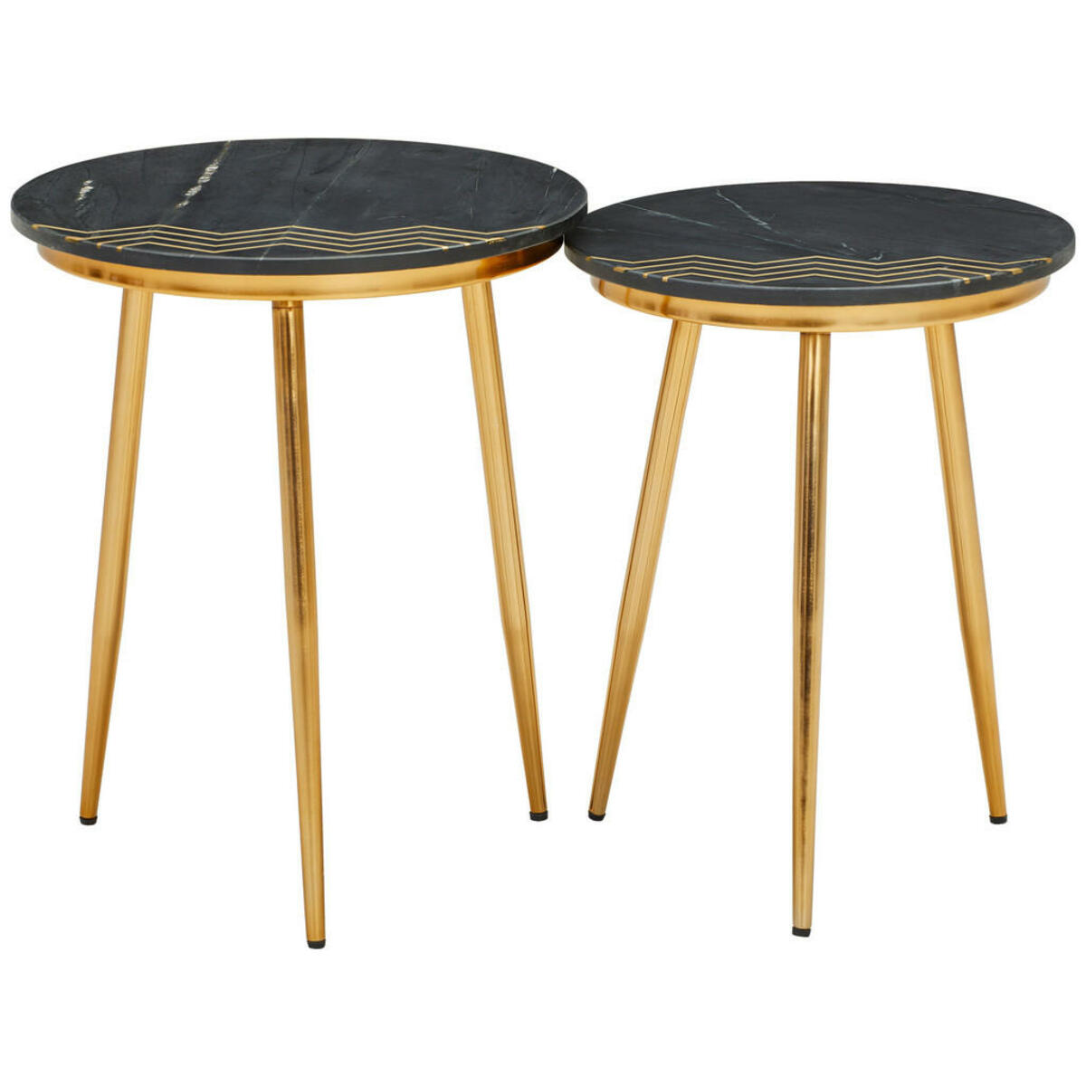 Bild 1 von Novel BEISTELLTISCHSET Schwarz, Messing