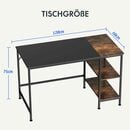 Bild 3 von FLEXISPOT Schreibtisch Basic F4 (Home Office PC-Tisch), 2 Tier Lagerregalen, Schreibtisch mit Bücherregal