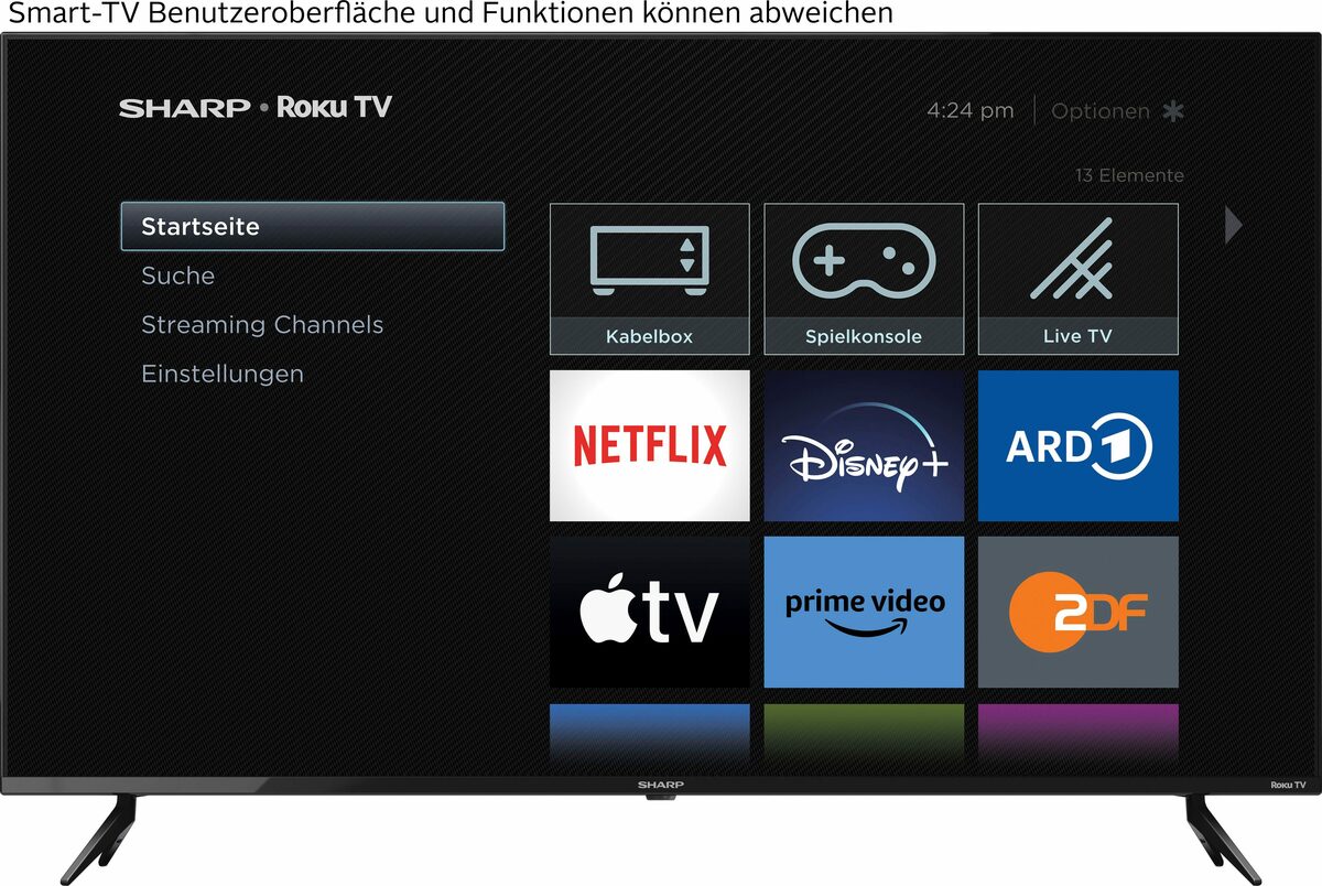 Bild 2 von Sharp 50FJ2E LED-Fernseher (126 cm/50 Zoll, 4K Ultra HD, Smart-TV, Roku TV nur in Deutschland verfügbar, Rahmenlos, HDR10, Dolby Digital)