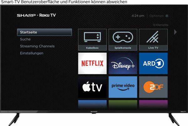 Bild 2 von Sharp 50FJ2E LED-Fernseher (126 cm/50 Zoll, 4K Ultra HD, Smart-TV, Roku TV nur in Deutschland verfügbar, Rahmenlos, HDR10, Dolby Digital)