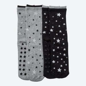 Damen-ABS-Socken in Glitzer-Design, 2er-Pack