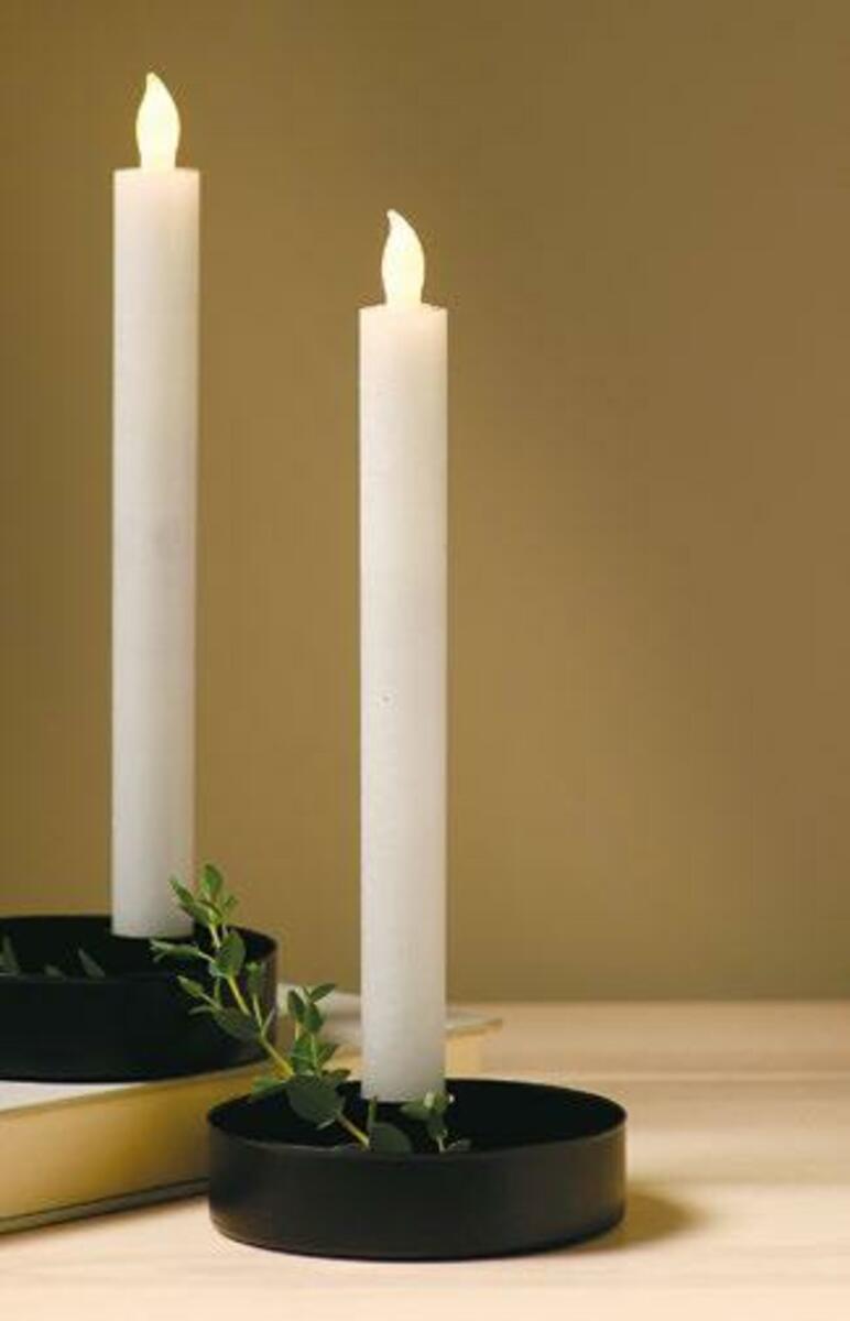 Bild 1 von 2er-Set LED-Echtwachs-Tafelkerzen