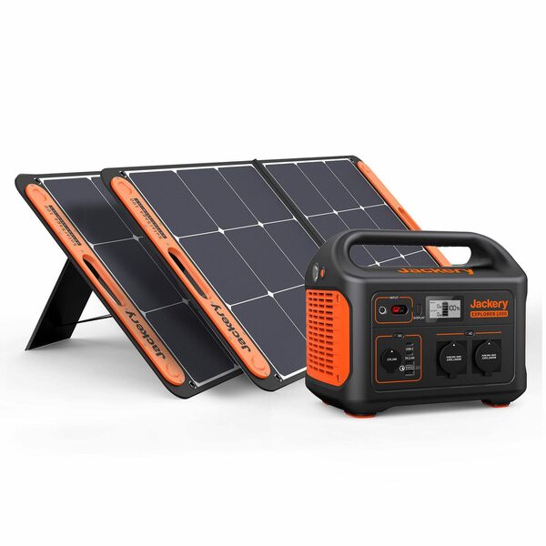 Bild 1 von Jackery Stromgenerator Solargenerator 1000,1002WH Tragbare Powerstation mit 2*100W Solarpanel, 2,00 in kW, (2-tlg), für Camping Outdoor