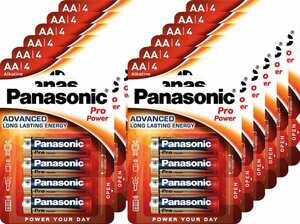 Panasonic 48er Pack Alkaline, Mignon, AA, LR06, 1.5V, Pro Power, Retail Blister Batterie, (48 St)