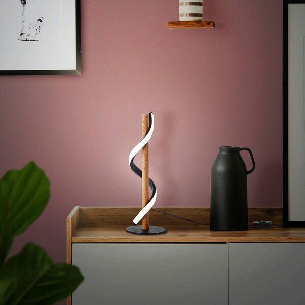 Bild 2 von Home affaire Tischleuchte Amanlis, LED fest integriert, Warmweiß, 35 cm Höhe, 640 Lumen, warmweißes Licht, Holz / Metall / Kunststoff