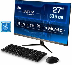 CSL Unity F27-GLS mit Windows 10 Pro All-in-One PC (27 Zoll, Intel® Celeron Celeron® N4120, UHD Graphics, 8 GB RAM, 1000 GB SSD)