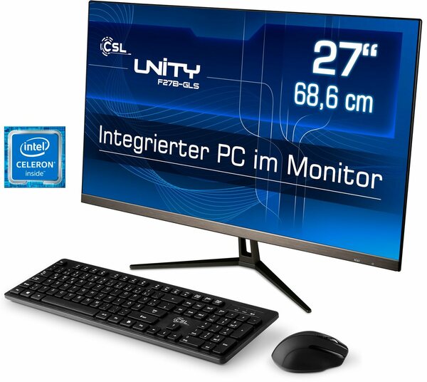 Bild 1 von CSL Unity F27-GLS mit Windows 10 Pro All-in-One PC (27 Zoll, Intel® Celeron Celeron® N4120, UHD Graphics, 8 GB RAM, 1000 GB SSD)