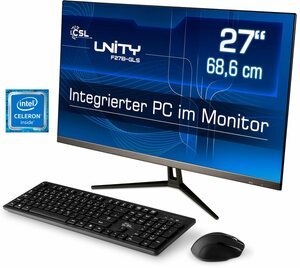 CSL Unity F27-GLS mit Windows 10 Pro All-in-One PC (27 Zoll, Intel® Celeron Celeron® N4120, UHD Graphics 600, 16 GB RAM, 512 GB SSD)