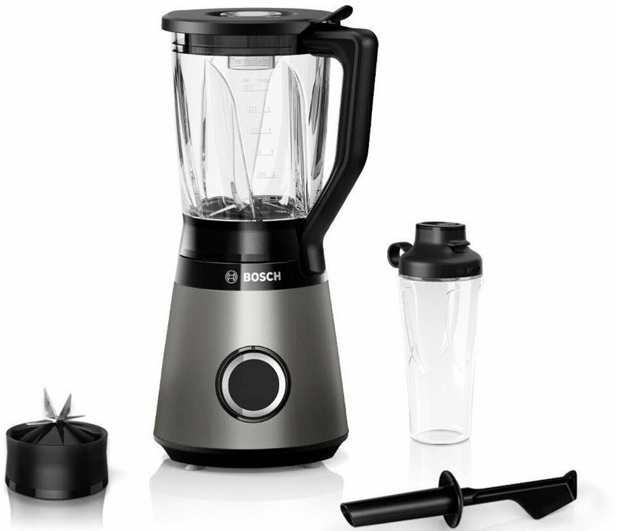 Bild 1 von BOSCH Standmixer MMB6174SN VitaPower, 1200 W, 30.000 U/Min,ThermoSafe Glasbehälter 1,5L,inkl. Stößel+Flasche 0,6L