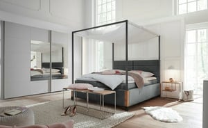 Himmelbett My Heaven 180 cm H2 Fußfarbe Eiche Anthrazit