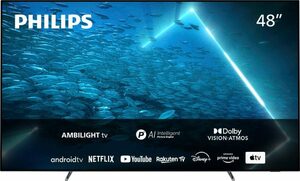 Philips 48OLED707/12 OLED-Fernseher (121 cm/48 Zoll, 4K Ultra HD, Android TV, Smart-TV)