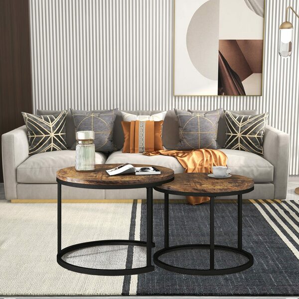Bild 2 von JOIVI Couchtisch Runder Couchtisch für 2tlg, Kaffeetisch Set, Sofatisch (2er Set)